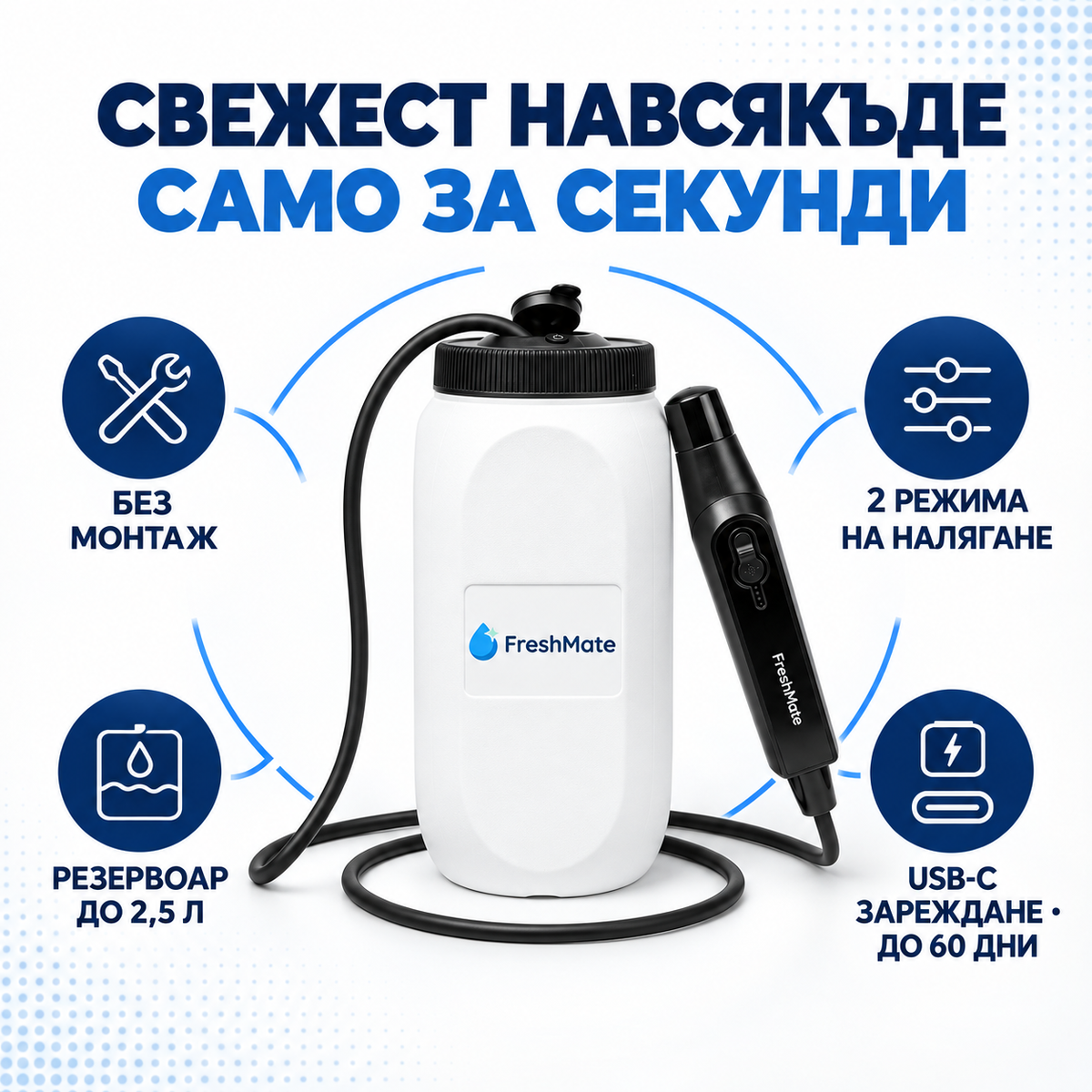 FreshMate — преносимо биде без монтаж